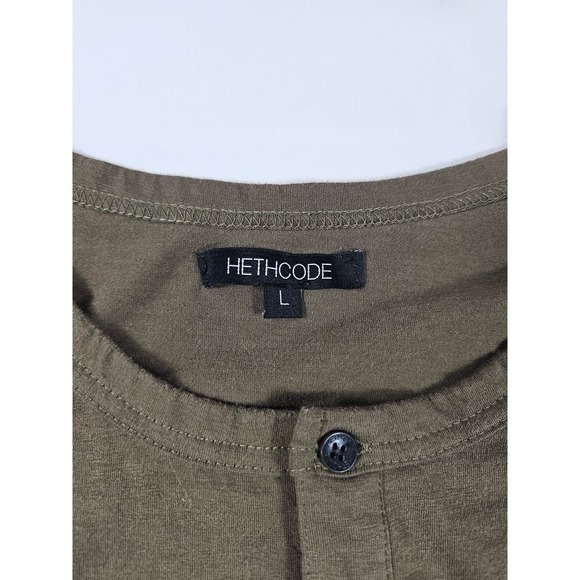 Hethcode size large L henley popover comfort career green - - Picture 4 of 6